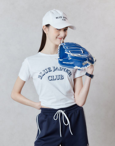 블루제이너클럽 로고 코튼 티셔츠 화이트