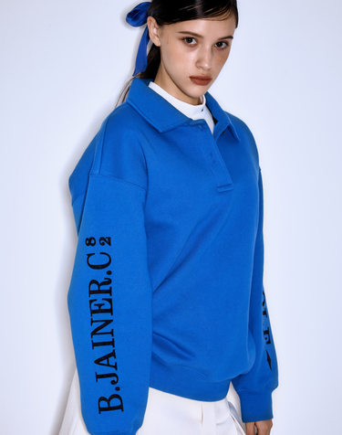 BJC collar overfit sweatshirt - Blue
