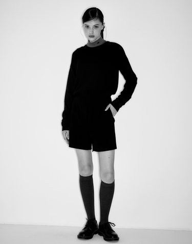 BJC belted f/w short pants - Black