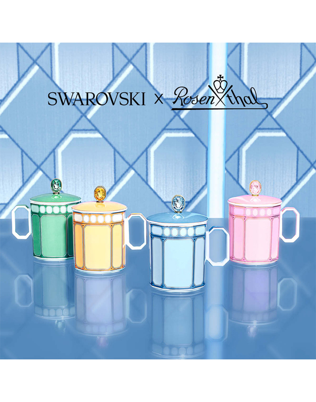 로젠탈 [로젠탈X스와로브스키] 시그넘 머그+뚜껑 세트 390ml (핑크) 착용컷