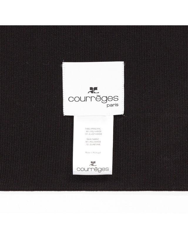 쿠레쥬 꾸레쥬 (당일) 23FW 꾸레쥬 로고 다크 브라운 니트 머플러 323MEC018FI0001 COFFEE 착용컷