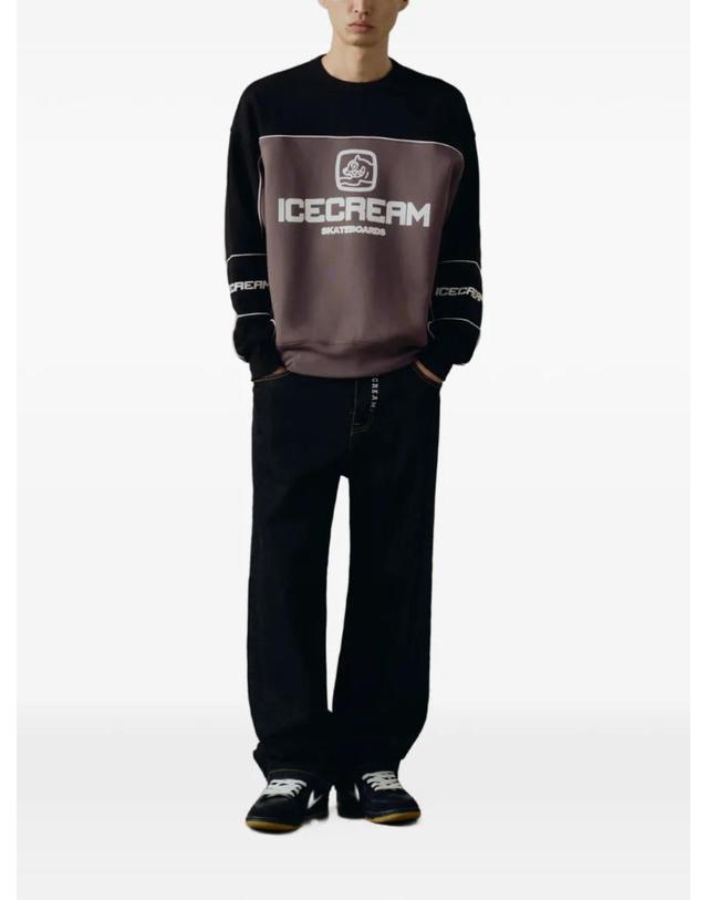 아이스크림 [해외직구] 26 FW 아이스크림 logo print panelled sweater ICCR26343 TP459294140 착용컷