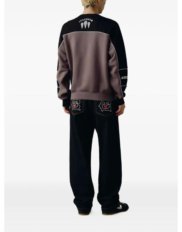 아이스크림 [해외직구] 26 FW 아이스크림 logo print panelled sweater ICCR26343 TP459294140 착용컷