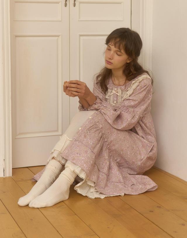 울랄라 디아망 긴팔 원피스 바이올렛 (21수) 착용컷