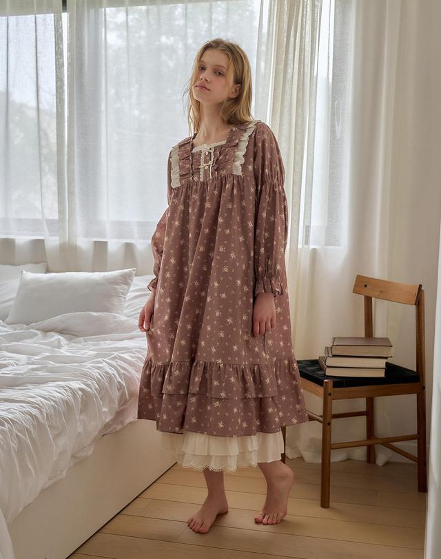울랄라 코니 긴팔 원피스 브라운 (30수) 착용컷