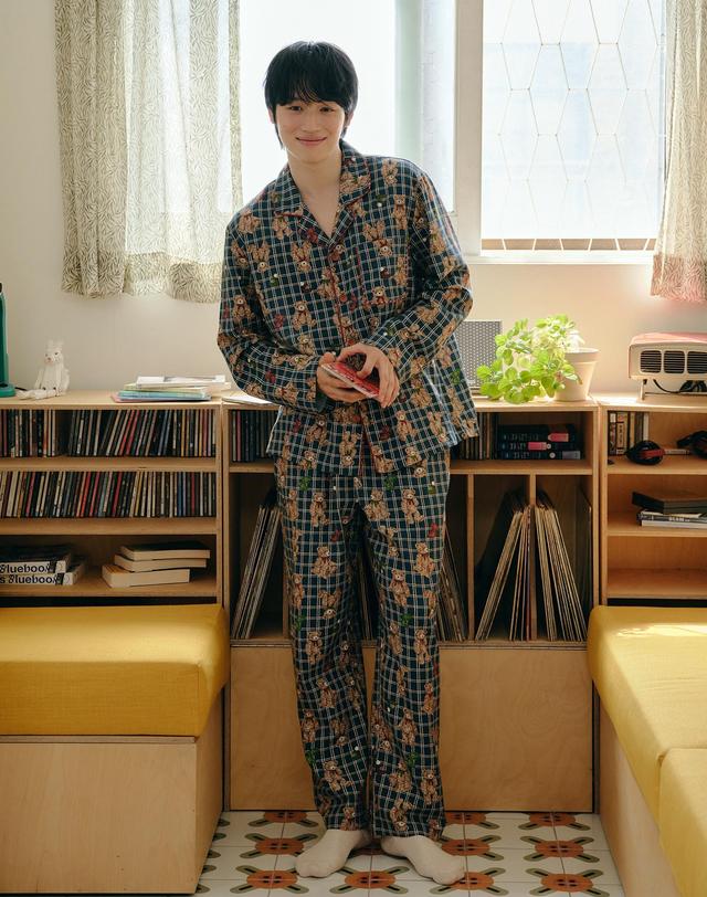 울랄라 포근베어 긴팔 남성페어 딥블루 (21수) 착용컷