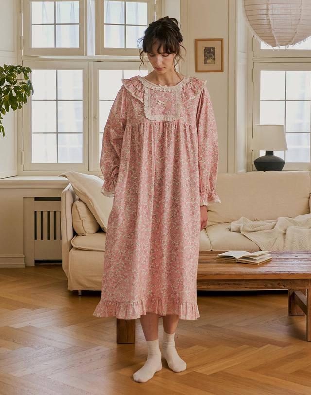 울랄라 포르티 긴팔 원피스 핑크베이지 (30수) 착용컷