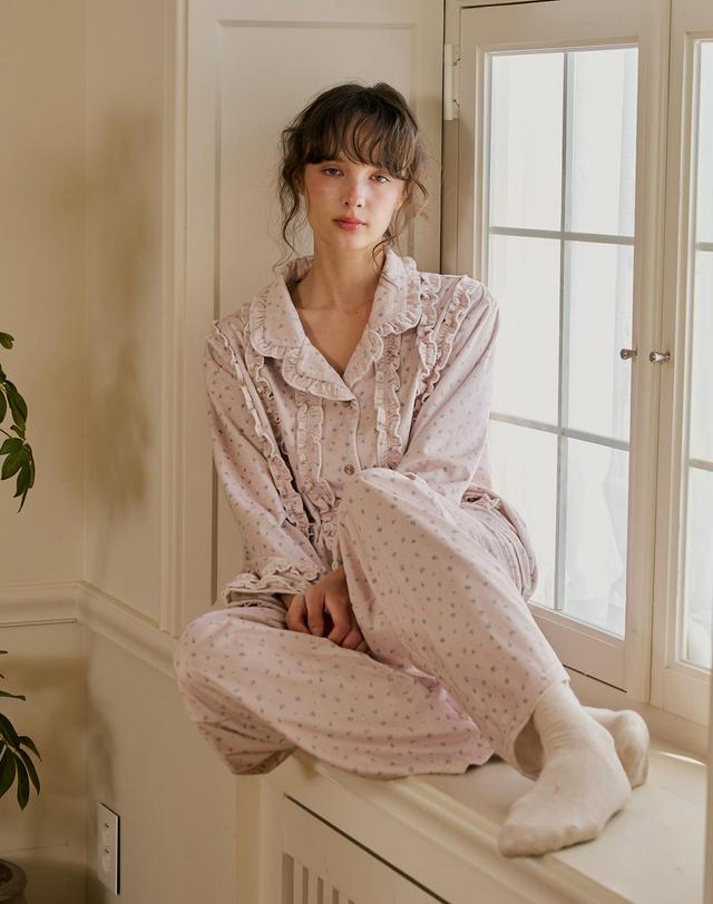 울랄라 에뛰 긴팔 여성페어 피치베이지 (피치기모) 착용컷