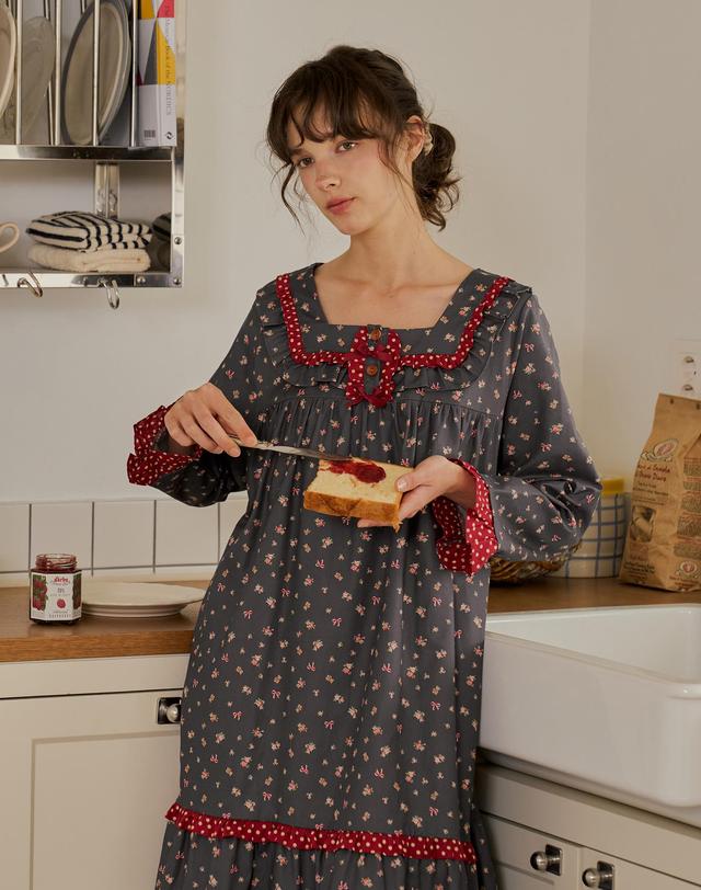 울랄라 꼬미베어 긴팔 원피스 챠콜 (30수) 착용컷