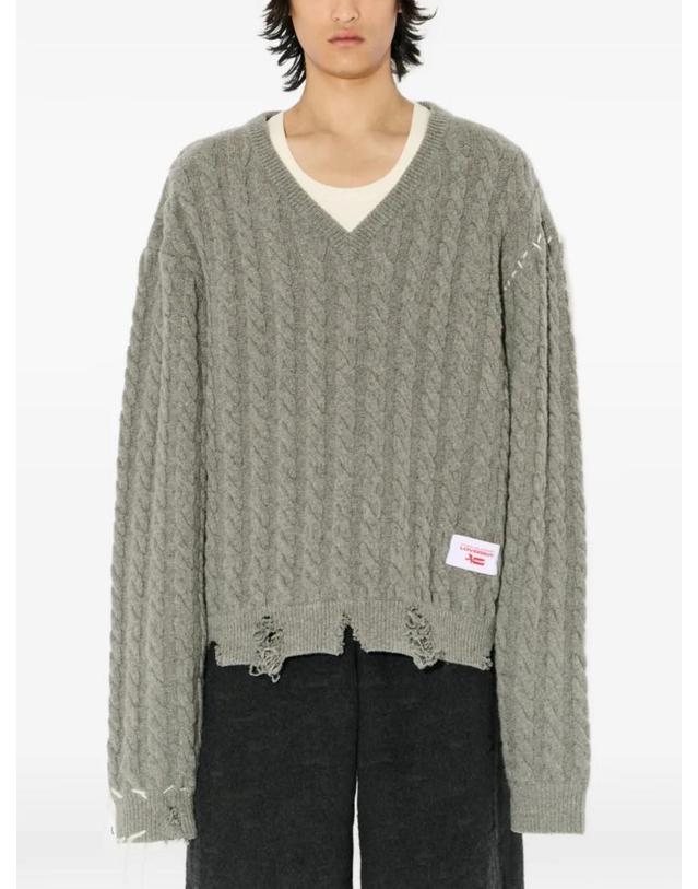 찰스 제프리 러버보이 [해외직구] 26 FW 찰스 제프리 러버보이 케이블 니트 V넥 스웨터 LABELCABLEKNITTEDJUMPER TP456288256 착용컷