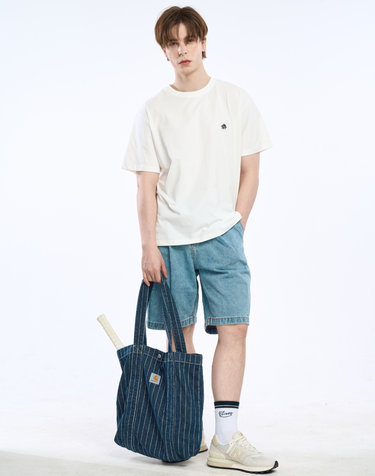 베이직 클로버 와펜 데일리 티셔츠_화이트
