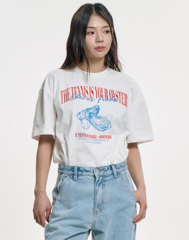 오이스터 그래픽 티셔츠_오프화이트