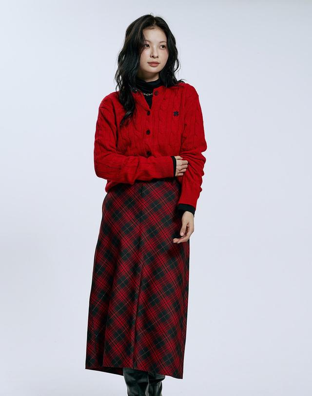 클레버필드 시그니쳐 헤리티지 케이블 가디건_그레이 착용컷