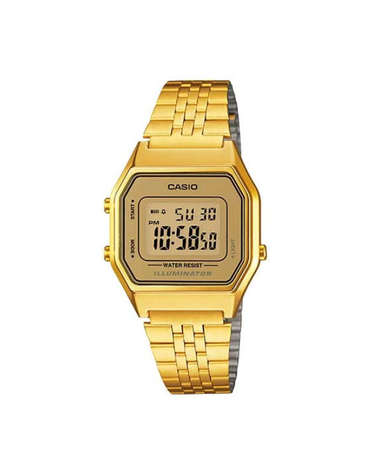 카시오 LA680WGA-9D 여성 스퀘어 메탈 전자 시계