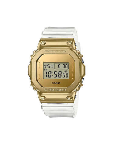 지샥 GM-5600SG-9D 스퀘어 골드 메탈 커버 디지털 남성 우레탄 시계