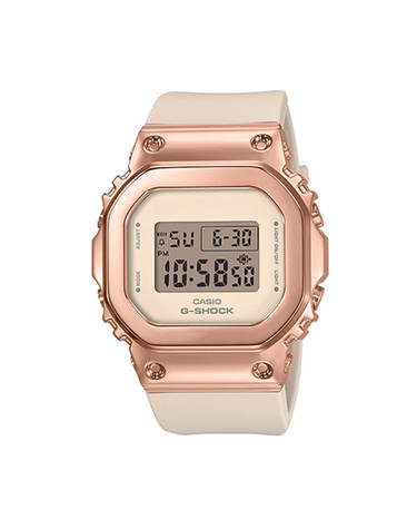 지샥 GM-S5600PG-4 메탈 스퀘어 로즈 골드 화이트 남녀공용 전자 시계
