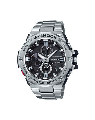 지샥 GST-B100D-1A G-STEEL 터프솔라 블루투스 남성 아날로그 메탈 시계