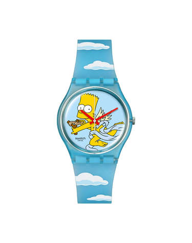스와치 SO28Z115 THE SIMPSONS ANGEL BART 공용 우레탄시계