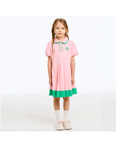 [Online Exclusive] 컬러팝 피케 플리츠 원피스_QAOP18631PK
