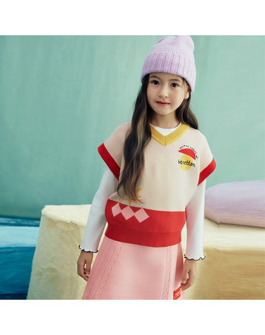 컬러 블록 레터링 베스트_QAKP01641BE