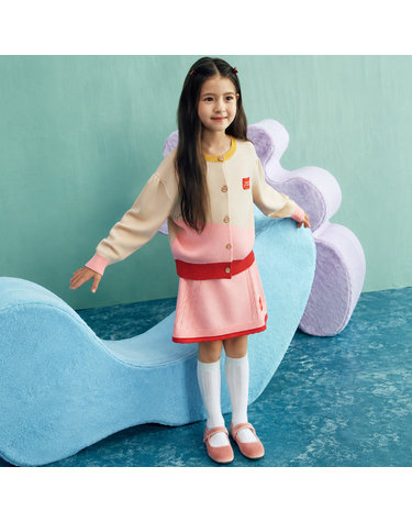 컬러 블럭 가디건_QAKC01641PK