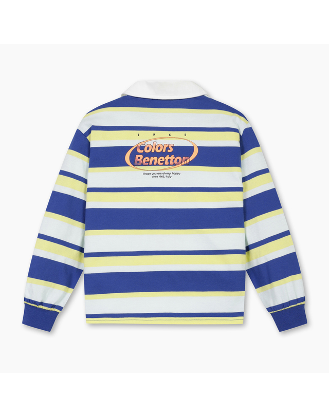 베네통키즈 [Online Exclusive] 스트라이프 티셔츠_QATS06611BL 착용컷