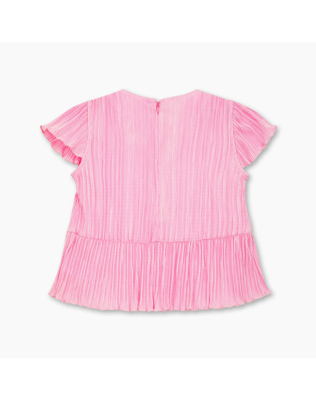 베네통키즈 [Online Exclusive] 보드레 플레어 블라우스_QAWS04631PK 착용컷
