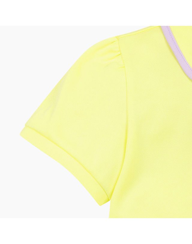 베네통키즈 [Online Exclusive] 컬러팝 피케 플리츠 원피스_QAOP18631YE 착용컷