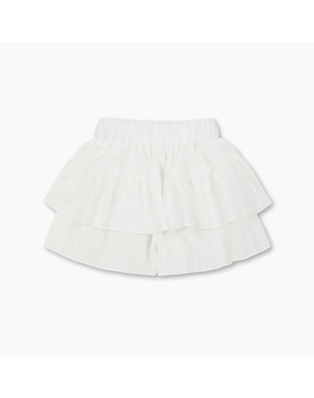 베네통키즈 [Online Exclusive] 썸머 티어드 스커트 팬츠_QASP03631WH 착용컷
