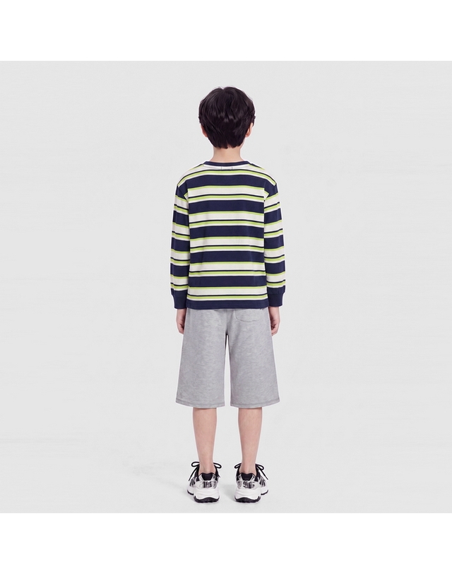 베네통키즈 [Online Exclusive] 스트라이프 티셔츠_QATS03641NY 착용컷