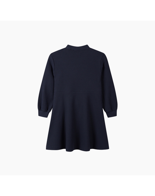베네통키즈 [Online Exclusive] 래빗 플레어 와플 원피스_QAOP02641NY 착용컷