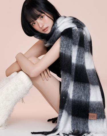 SNOW CHECK 머플러 BLACK