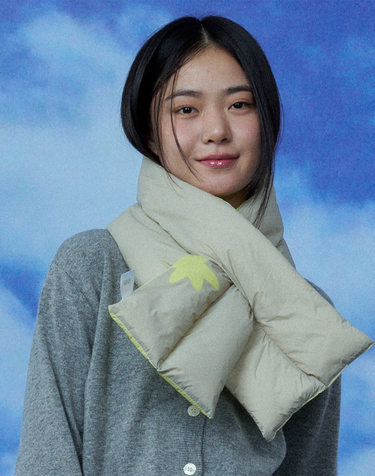 JINI PADDING MUFFLER LIME BEIGE