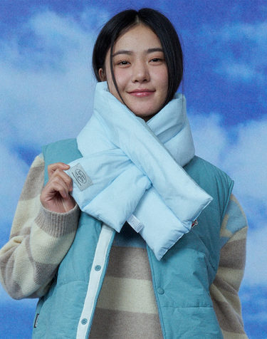 JINI PADDING MUFFLER BLUE GRAY