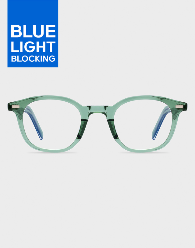 리끌로우 B019 ORIGINAL 블루라이트 안경 CRYSTAL GREEN 착용컷