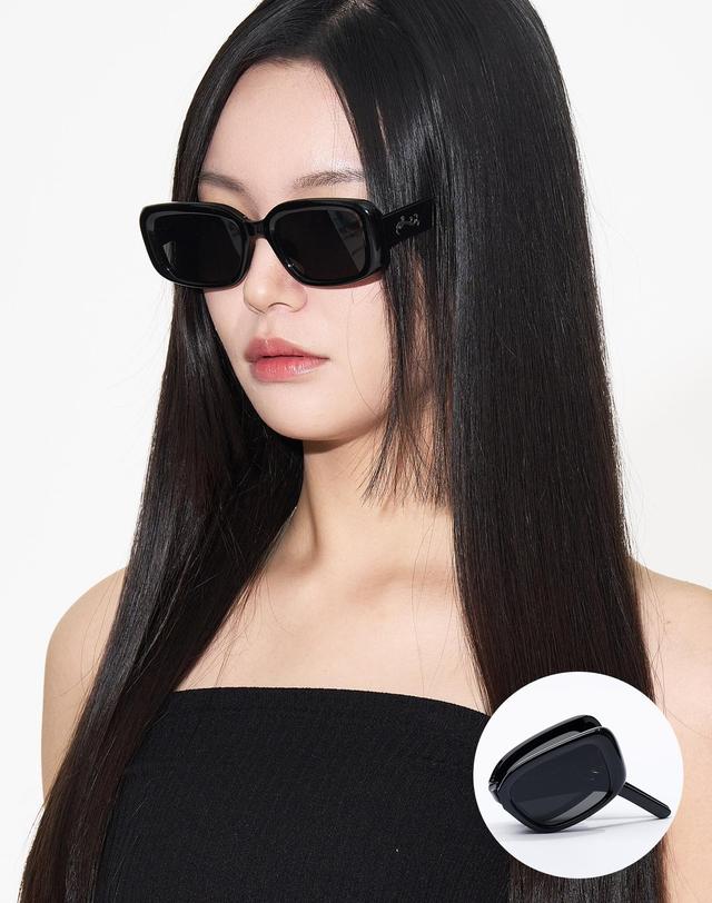 리끌로우 MAYE 폴더 선글라스 BLACK 착용컷