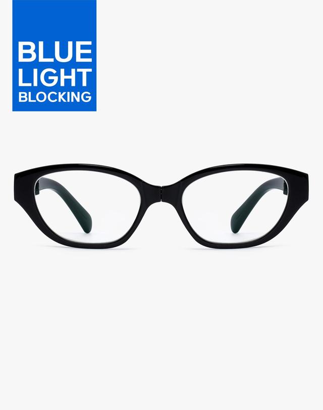 리끌로우 SOYE 폴더 블루라이트 안경 BLACK 착용컷