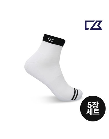 커터앤벅 남성 블랙배색 단목 골프양말 5장 1세트 - CBM4ASC755
