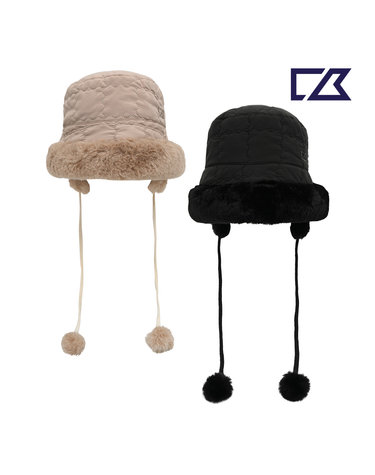 커터앤벅 여성 퀼팅 퍼 패딩 버킷햇 벙거지 모자-CBL6WCP3752