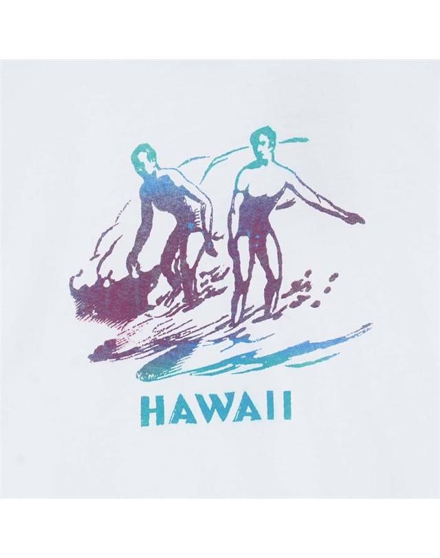 와일드 동키 와일드동키 남녀공용 T-HAWAII 반팔티셔츠 화이트 T-HAWAII-WD018 흰색 착용컷