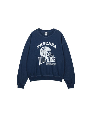 와일드동키 남녀공용 페스카라 돌핀 크루넥 맨투맨 다이드 네이비 FG-PESCARA