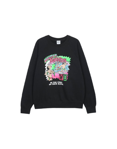 와일드동키 남여공용 HAZARDS RAGLAN 맨투맨 블랙 WDCOFR01-007