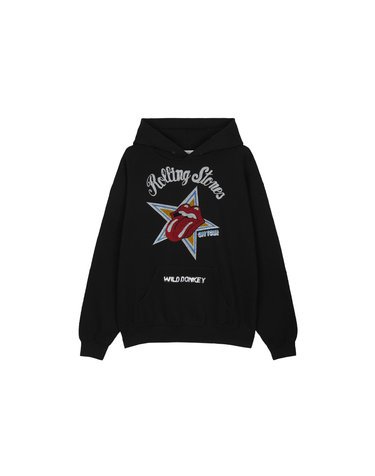 와일드동키 남여공용 ROLLINGSTONES 후드티 블랙 WDFW26FC01-710
