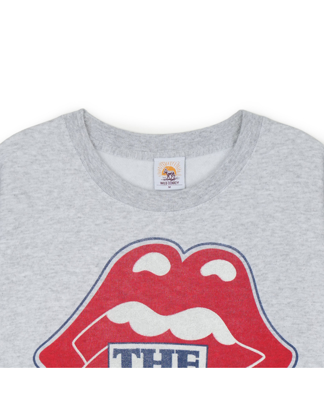 와일드 동키 와일드동키 남여공용 ROLLINGSTONES 크루넥 맨투맨 헤더그레이 WDFW26FG01-706 착용컷