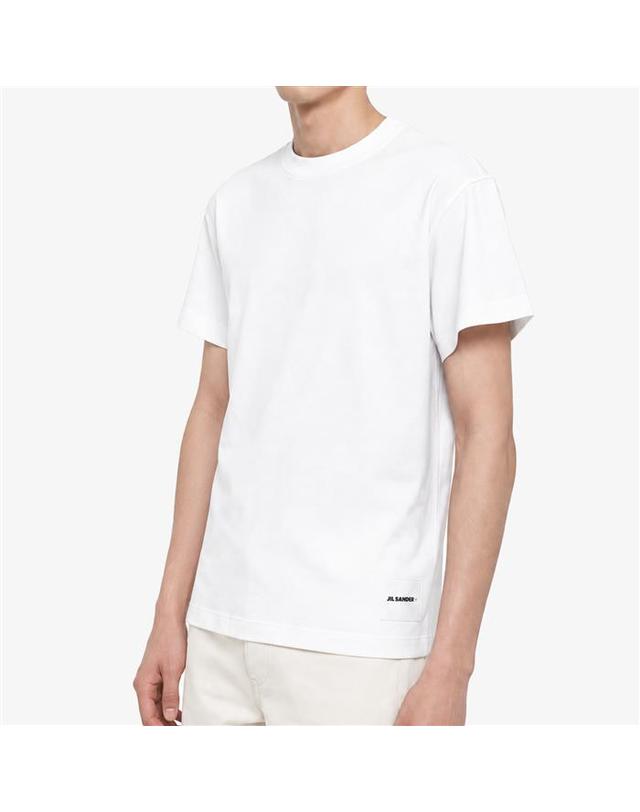 질샌더 질샌더 로고패치 남성 반팔 티셔츠 J47GC0001 J45048 100 착용컷