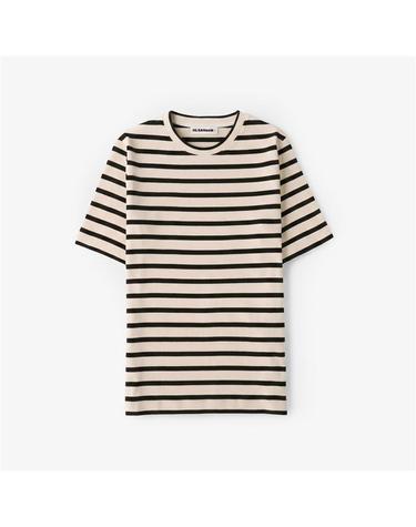 질샌더 로고 패치 스트라이프 여성 반팔 티셔츠 J40GC0111 J46497 080
