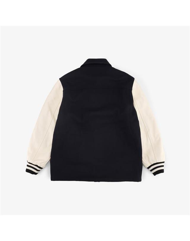 메종 키츠네 메종키츠네 바시티 울 펠트 오버사이즈 테디 자켓 LM02109WM0023 P476 착용컷
