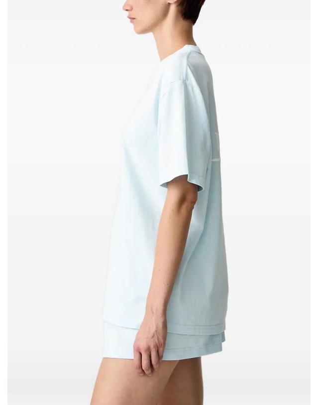 스포티앤리치 [해외직구] 26 FW 스포티앤리치 로고 프린트 티셔츠 TO11974300BL146 TP459217049 착용컷