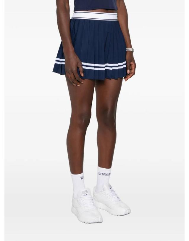 스포티앤리치 [해외직구] 26 FW 스포티앤리치 pleated striped trim tennis mini skirt SK005810300BL TP459140898 착용컷