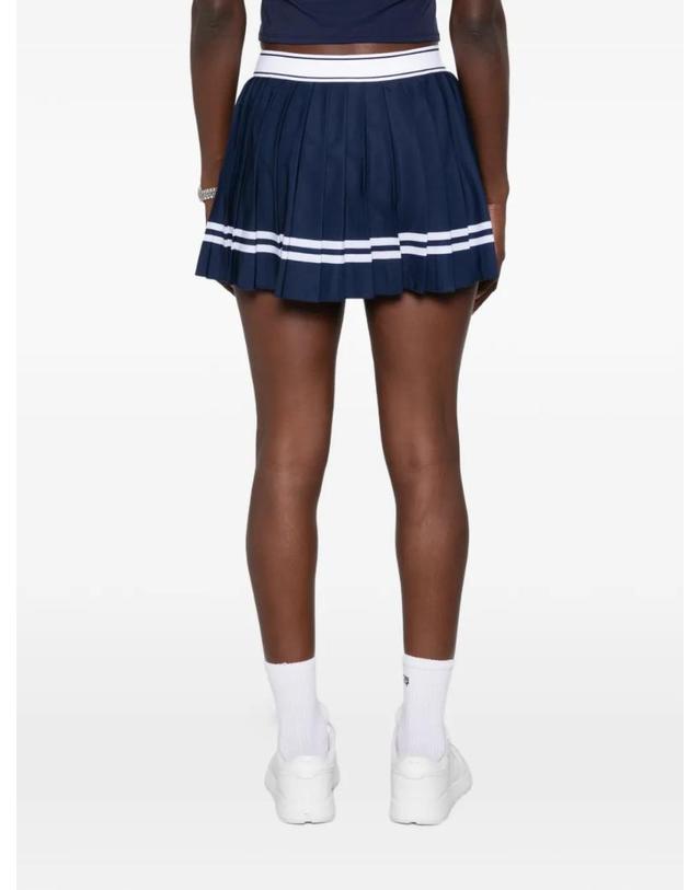 스포티앤리치 [해외직구] 26 FW 스포티앤리치 pleated striped trim tennis mini skirt SK005810300BL TP459140898 착용컷